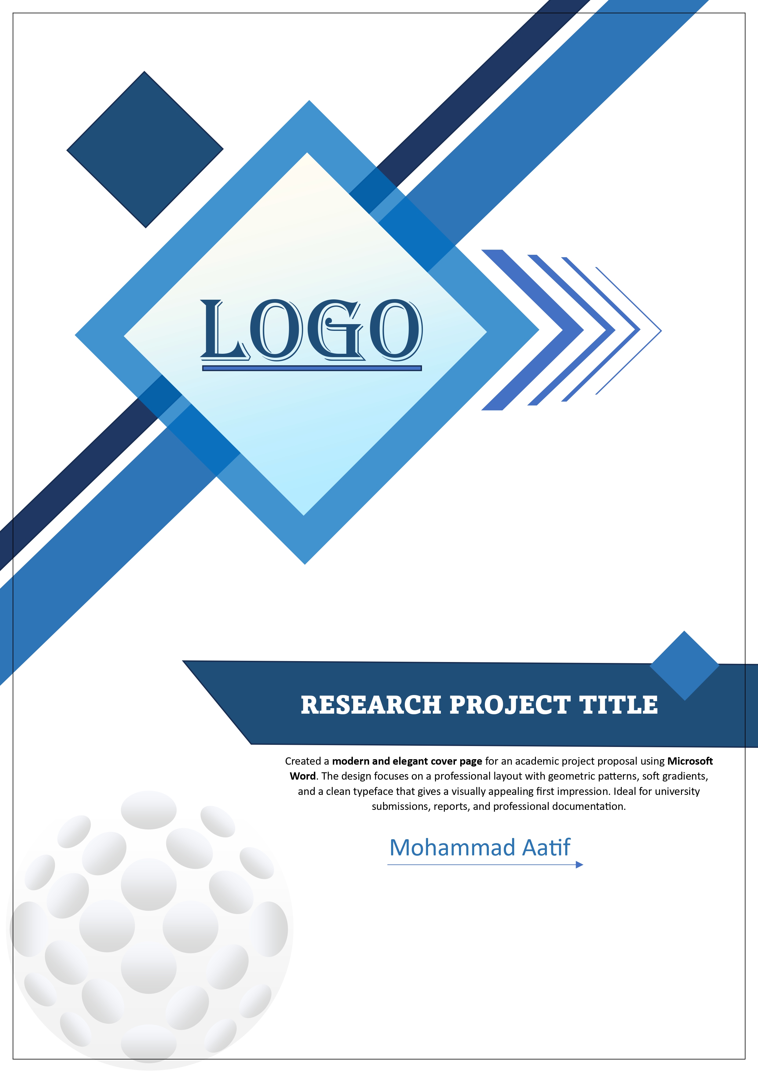 Stylish Blue Theme Cover Page Design